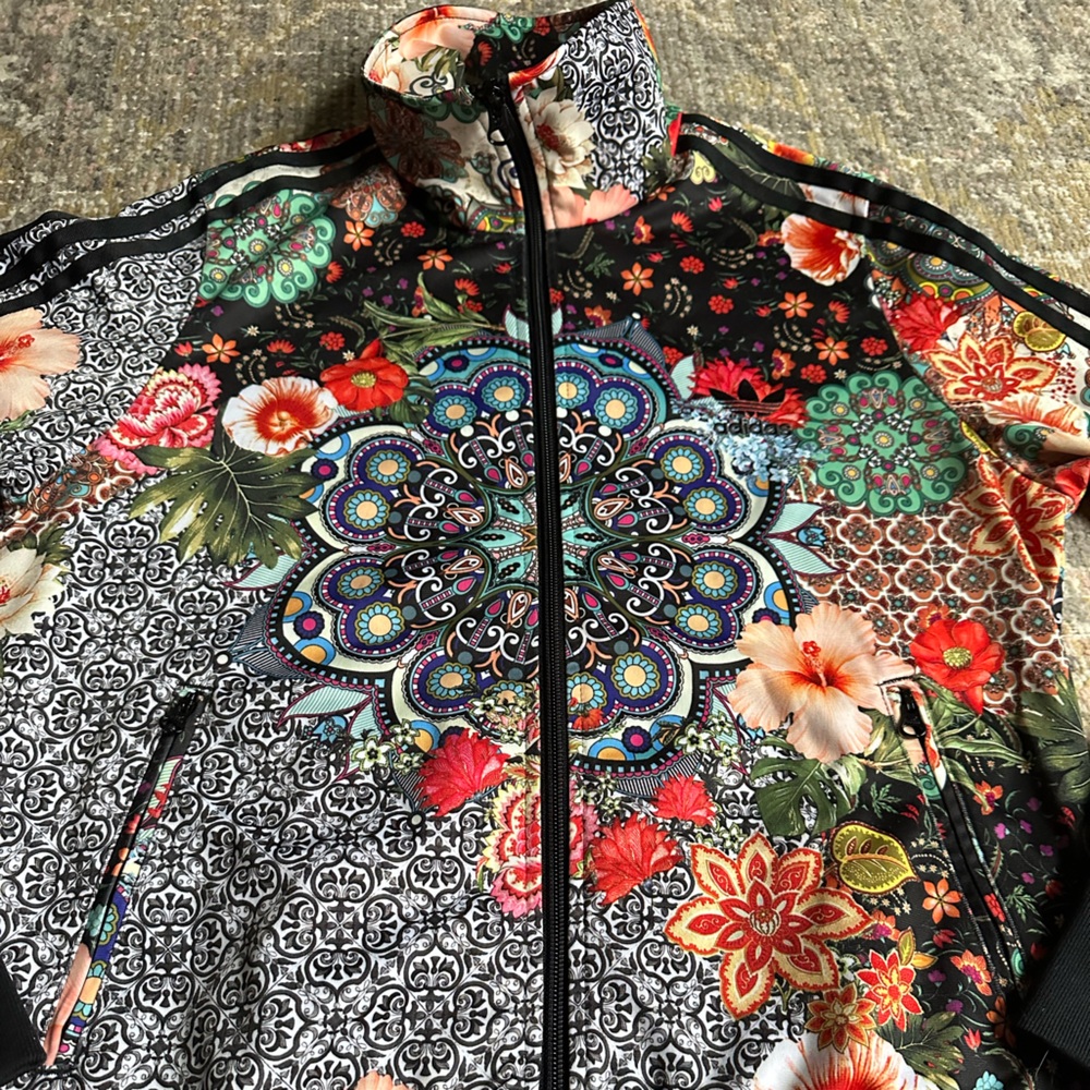 Adidas x Farm Rio Track Zip Up Jacket Jardim Agharta Floral Boho Size Medium - Picture 6 of 11